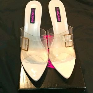 Nude Pointy Toe Mules